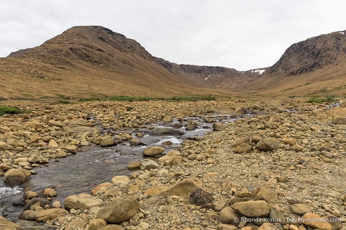 Cirque and stream at the Tablelands.