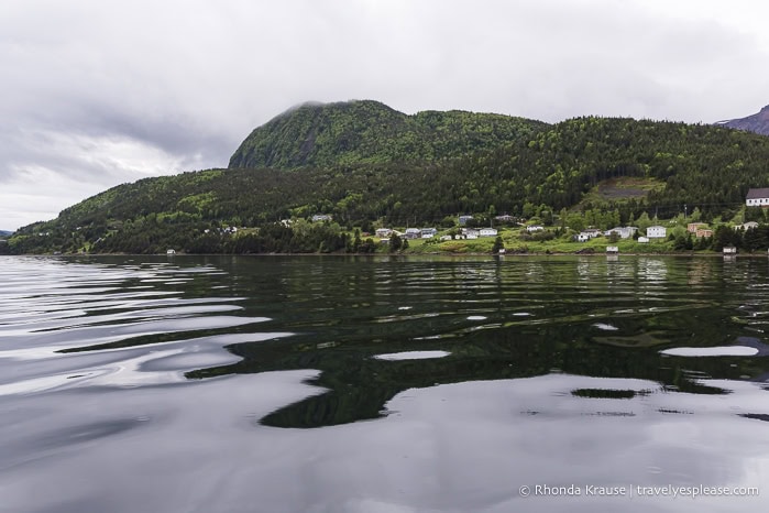 Cliffs seen while boating on Bonne Bay.