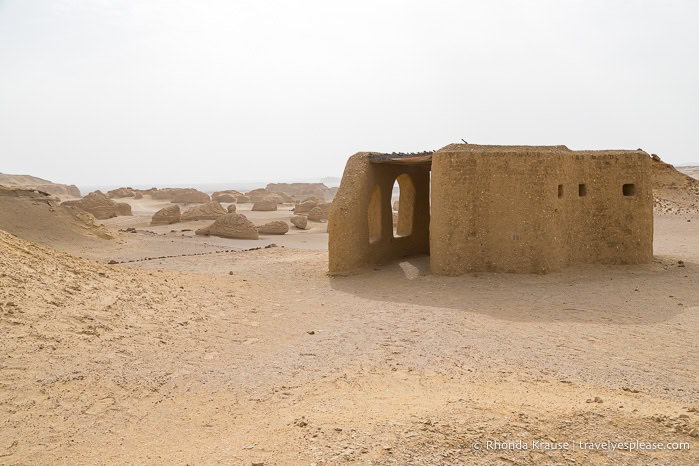 Shelter overlooking Wadi Al-Hitan.