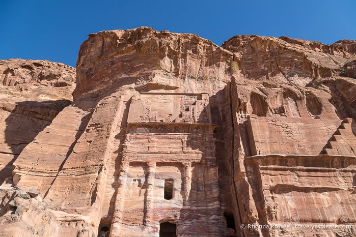 The Silk Tomb carved into a mountainside.