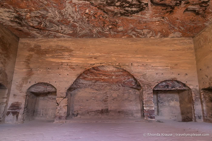 Large niches inside the Urn Tomb.