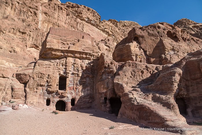 Eroded tomb in the rock.