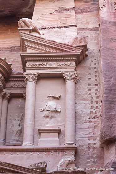 Decorative details on the exterior of the Treasury.