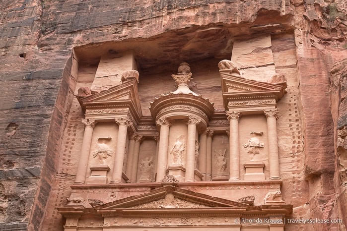 Carvings and decorations on the top of the Treasury.