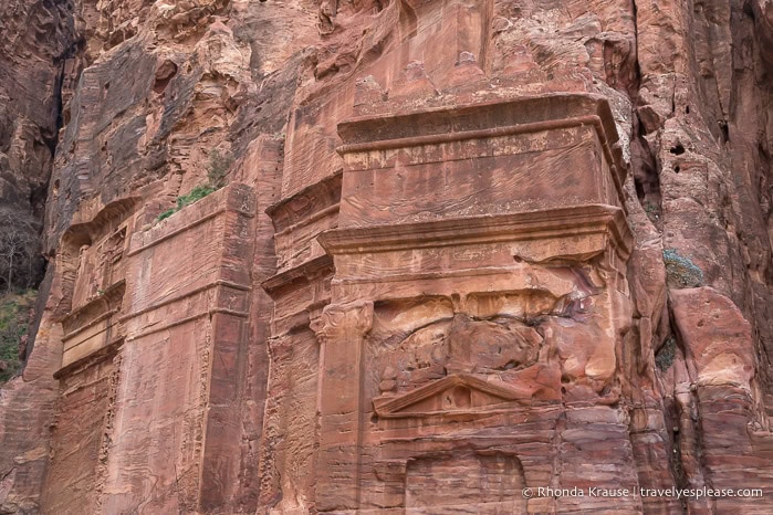 Facades carved into rock.