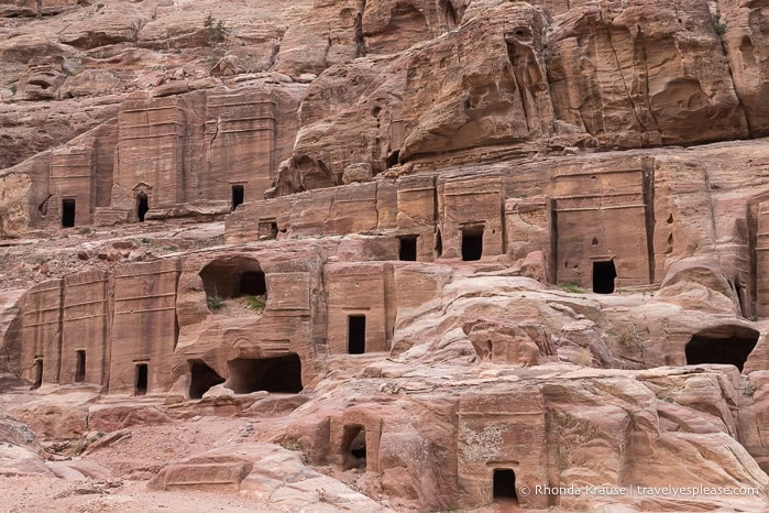 Tombs carved into rock at the Theatre Necropolis.