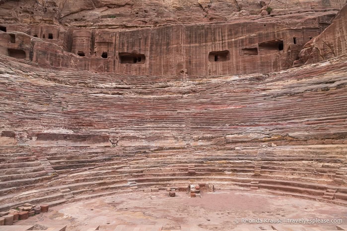 Theatre carved into the rock at Petra.