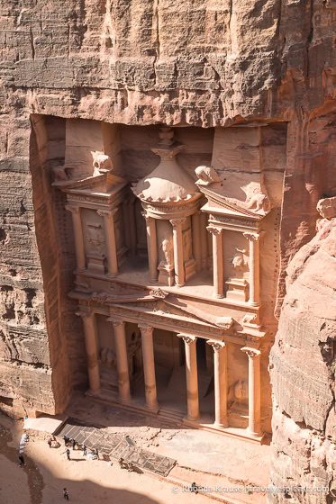 Hiking to the Treasury viewpoint is a fun activity to include on a Petra itinerary.