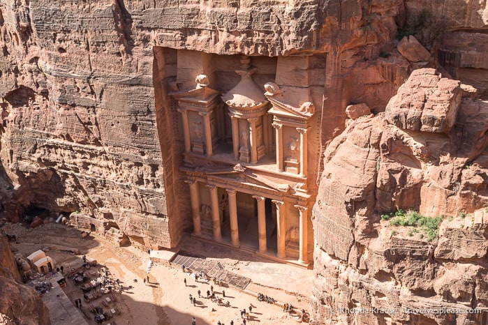 Looking down on the Treasury from a viewpoint.