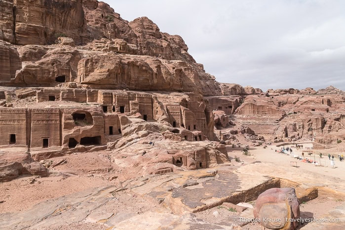 The theatre necropolis carved into a mountain.