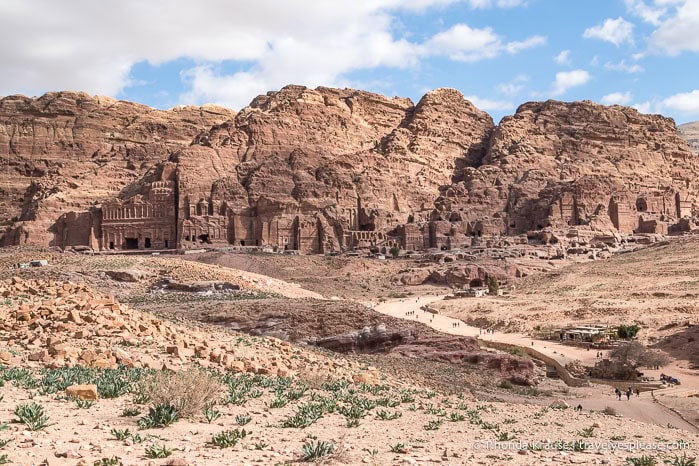 Row of Royal Tombs carved into a mountain.