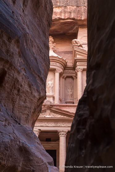 Getting a glimpse of the Treasury framed by rock walls of the Siq was a memorable moment during my two days in Petra.