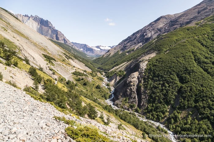 River down in a mountain valley.