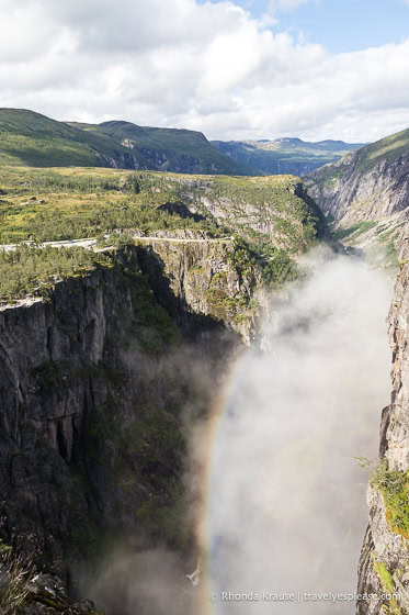 Rainbow and mist in the valley.