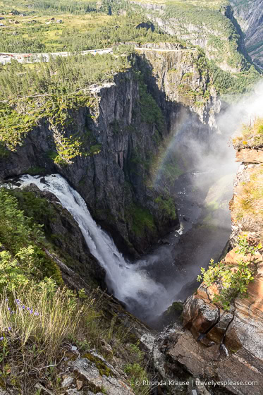 The edge of the valley and waterfall.