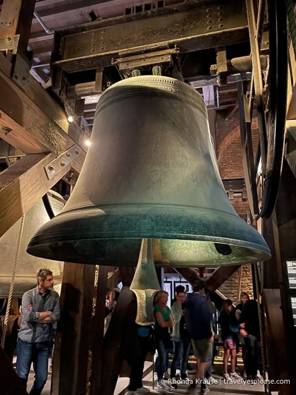 Large bell hanging inside Tom Tower.