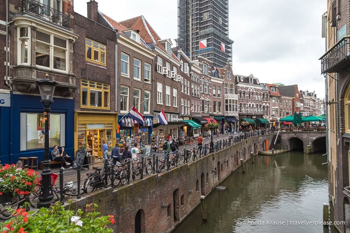 Buildings overlooking a canal in Utrecht.