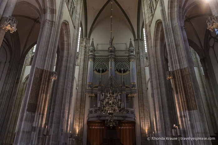 Organ at the end of the aisle in the Dom Church.