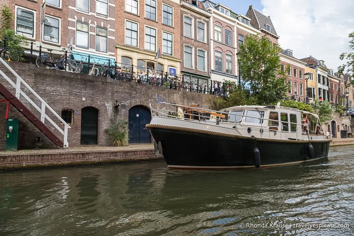 Boat on a canal in Utrecht.